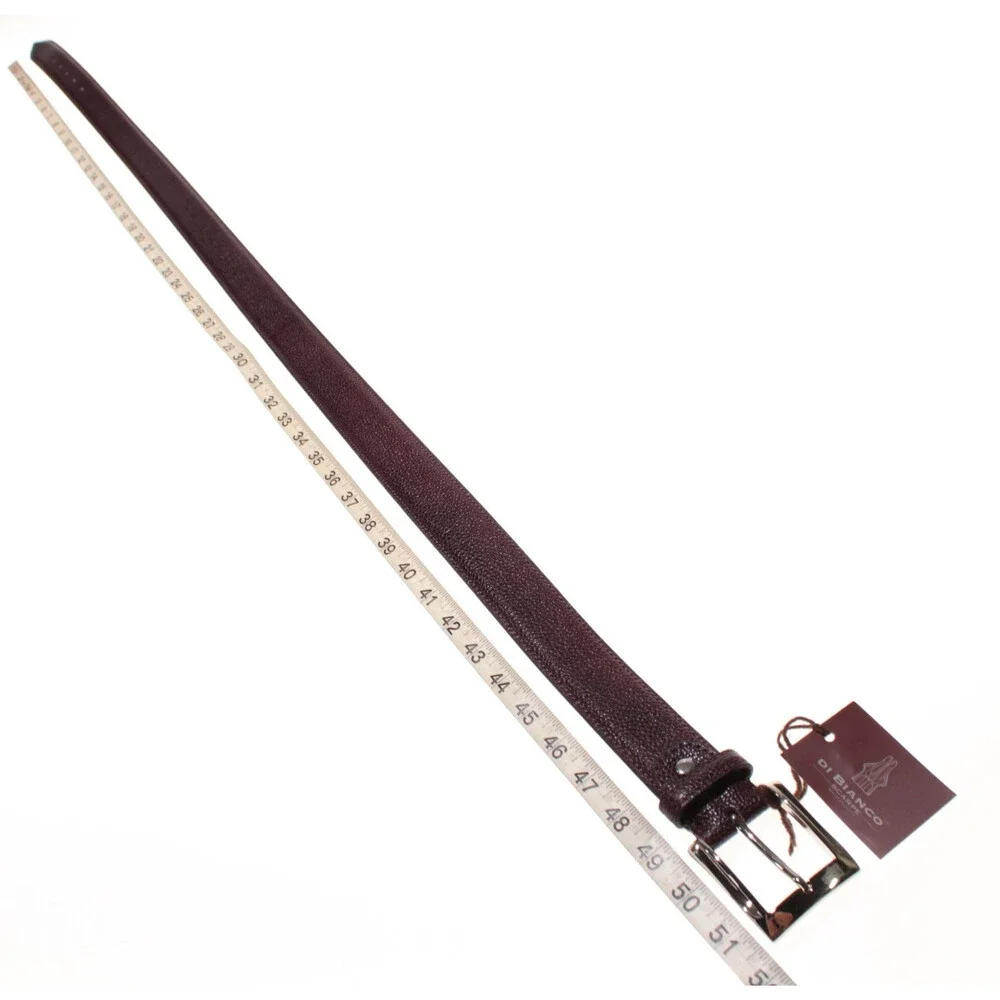 Di Bianco NWT Cut to Size Dress Belt In Dark Red Pebbled Leather One Size